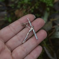 Image 2 of Recycled silver twig earrings