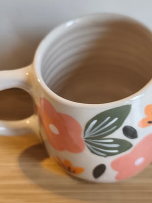 Image of  Petite  tasse anse grandes fleurs 