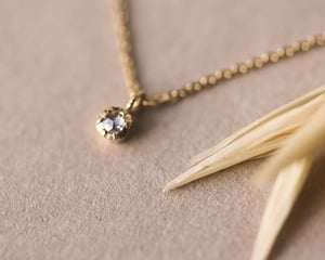 Image of 18ct yellow gold 2.0mm rose-cut white diamond necklace
