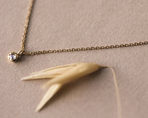 Image of 18ct yellow gold 2.0mm rose-cut white diamond necklace