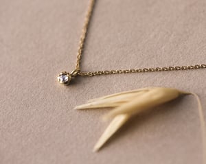 Image of 18ct yellow gold 2.0mm rose-cut white diamond necklace