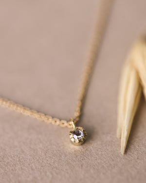 Image of 18ct yellow gold 2.0mm rose-cut white diamond necklace