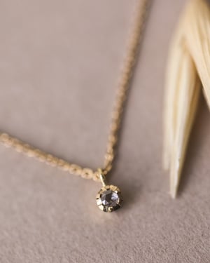 Image of 18ct yellow gold 2.0mm rose-cut white diamond necklace