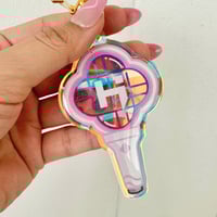 Image 4 of Kpop Demon Lightsticks Acrylic Holographic Keychain Charm
