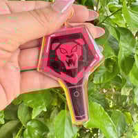 Image 3 of Kpop Demon Lightsticks Acrylic Holographic Keychain Charm