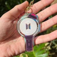 Image 1 of Army Bomb Kpop Lightstick Acrylic Holographic Keychain Charm