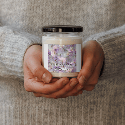 Image of White Sage and Lavender Scented soy candle