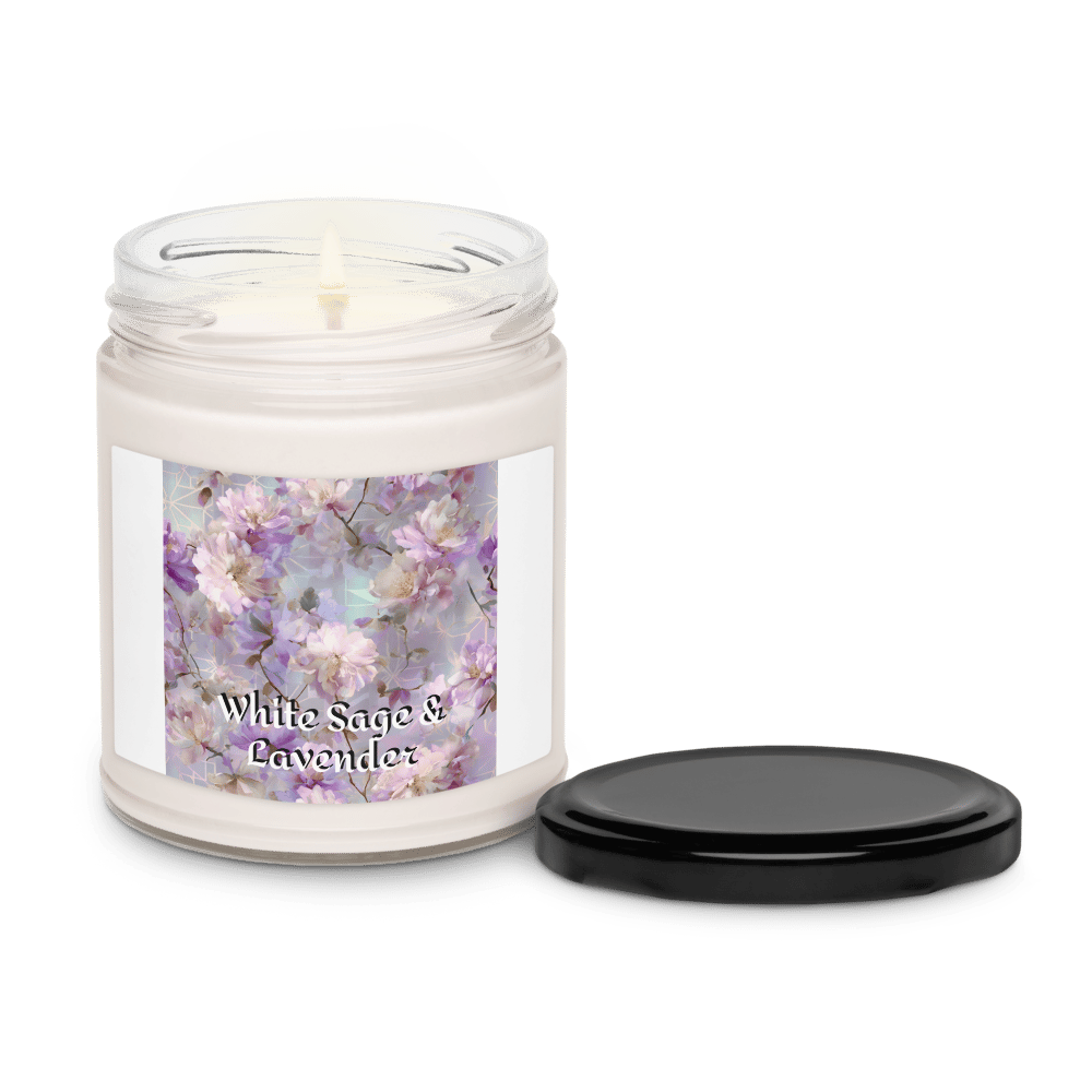 Image of White Sage and Lavender Scented soy candle
