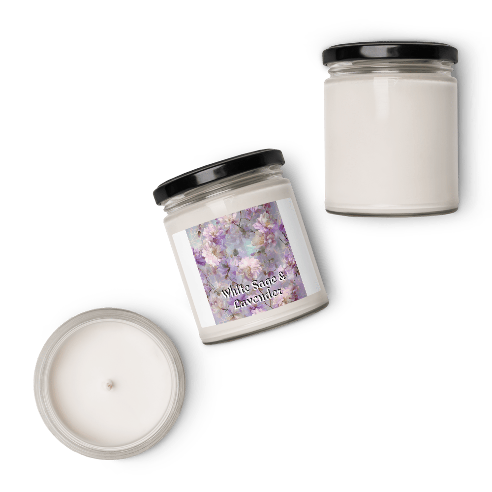 Image of White Sage and Lavender Scented soy candle