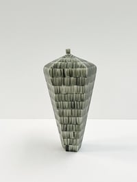 Image 1 of Archive piece : Pentagonal straight sided vessel with brush strokes 12.5cm
