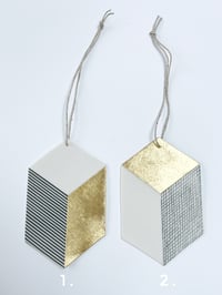 Image 2 of Hanging decoration with gold leaf. 9cm