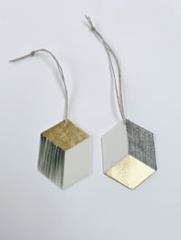 Image 1 of Hanging decorations with gold leaf. 6cm