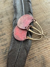 Image 14 of Mixed metal brass and copper earrings. n18