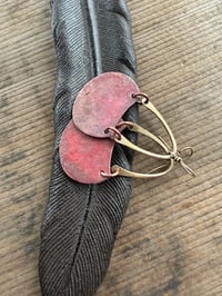 Image 16 of Mixed metal brass and copper earrings. n18