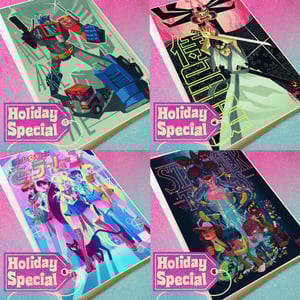 Image of Holiday Art Print Special + 5" Glitter Vinyl Sticker