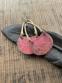 Image 19 of Mixed metal brass and copper earrings. n18