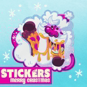 Image of Holiday Art Print Special + 5" Glitter Vinyl Sticker