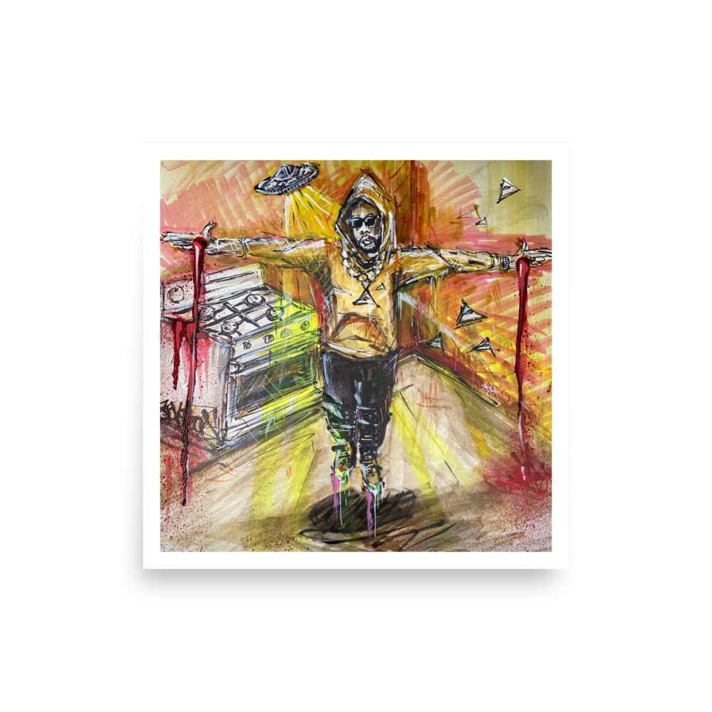 STOVE JESUS PRINT - 16x16"