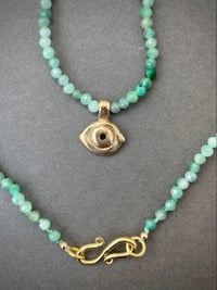 Image 2 of Averting Eye pendant on emerald strand 
