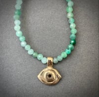 Image 3 of Averting Eye pendant on emerald strand 
