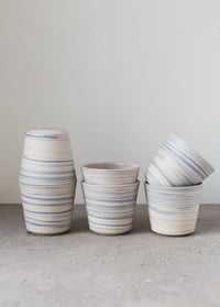 Image 1 of White/Blue marble coffee cup