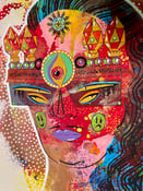 Image of Blue Hair Self Portrait - Adorned Print 