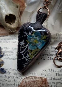 Image 2 of Snake Bones and Floral Heart Pendant