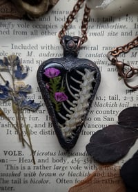 Image 3 of Snake Spine and Floral Heart Pendant