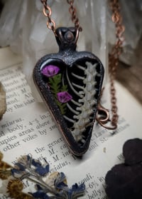 Image 5 of Snake Spine and Floral Heart Pendant