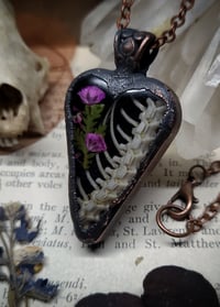 Image 4 of Snake Spine and Floral Heart Pendant
