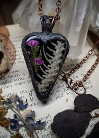 Image 1 of Snake Spine and Floral Heart Pendant