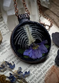 Image 4 of Ribcage and Floral Pendant - Round