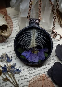 Image 1 of Ribcage and Floral Pendant - Round