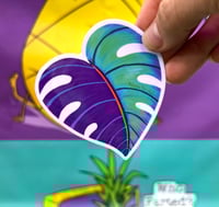Green and Purple Monstera Sticker
