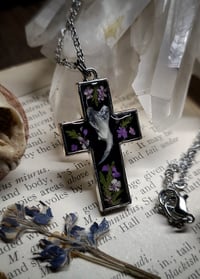 Image 2 of Jawbone Cross Pendant - Purple