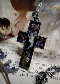 Image 4 of Jawbone Cross Pendant - Purple