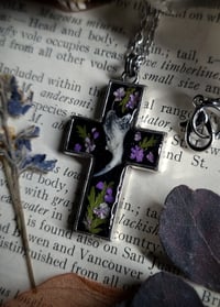Image 5 of Jawbone Cross Pendant - Purple
