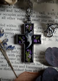 Image 1 of Jawbone Cross Pendant - Purple