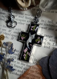 Image 2 of Jawbone Cross Pendant - Pink