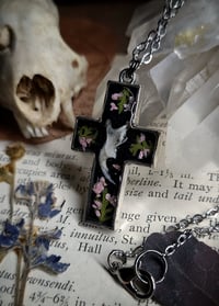 Image 5 of Jawbone Cross Pendant - Pink