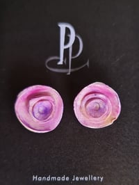 Image 2 of Stud Earrings - Pink Roses   (PCE042)
