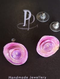 Image 3 of Stud Earrings - Pink Roses   (PCE042)