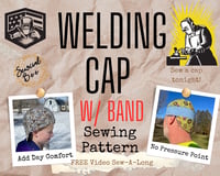 Image 1 of Welding Cap Sewing Pattern * 6 Panel w/ BAND *PDF Download