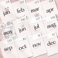 Image 4 of Monthly Dashboard Overlay-Vellum (Set of 12)