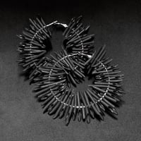 Image 2 of BLACK URCHIN | Venomous Hoop Earrings