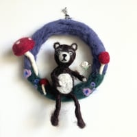 Image 1 of Baby Bear - Handfelted wreath