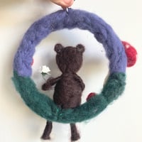 Image 5 of Baby Bear - Handfelted wreath