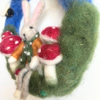 Image 2 of Bunny & Bees - Handfelted  Wreath