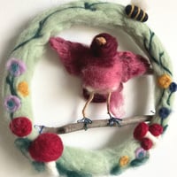 Image 1 of Song Bird - Handfelted  Wreath
