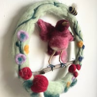 Image 2 of Song Bird - Handfelted  Wreath
